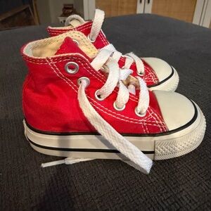 Classic Red Kids High-Top Sneakers